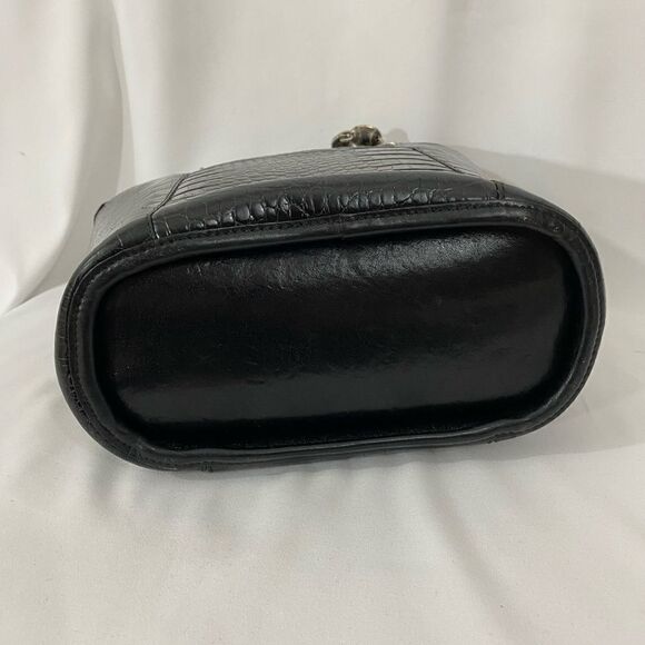 Authentic Brighton Leather Moc Croc Bucket Bag - Picture 4 of 15
